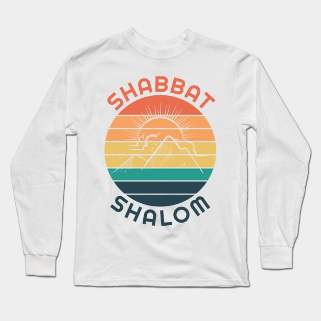 Shabbat Shalom Long Sleeve T-Shirt by DPattonPD